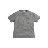 Riding High Custom LW Pocket S/S Tee R185-0101B Mix Gray front view – cotton pocket T-shirt made in Japan เสื้อยืดกระเป๋าหน้า ผลิตในญี่ปุ่น